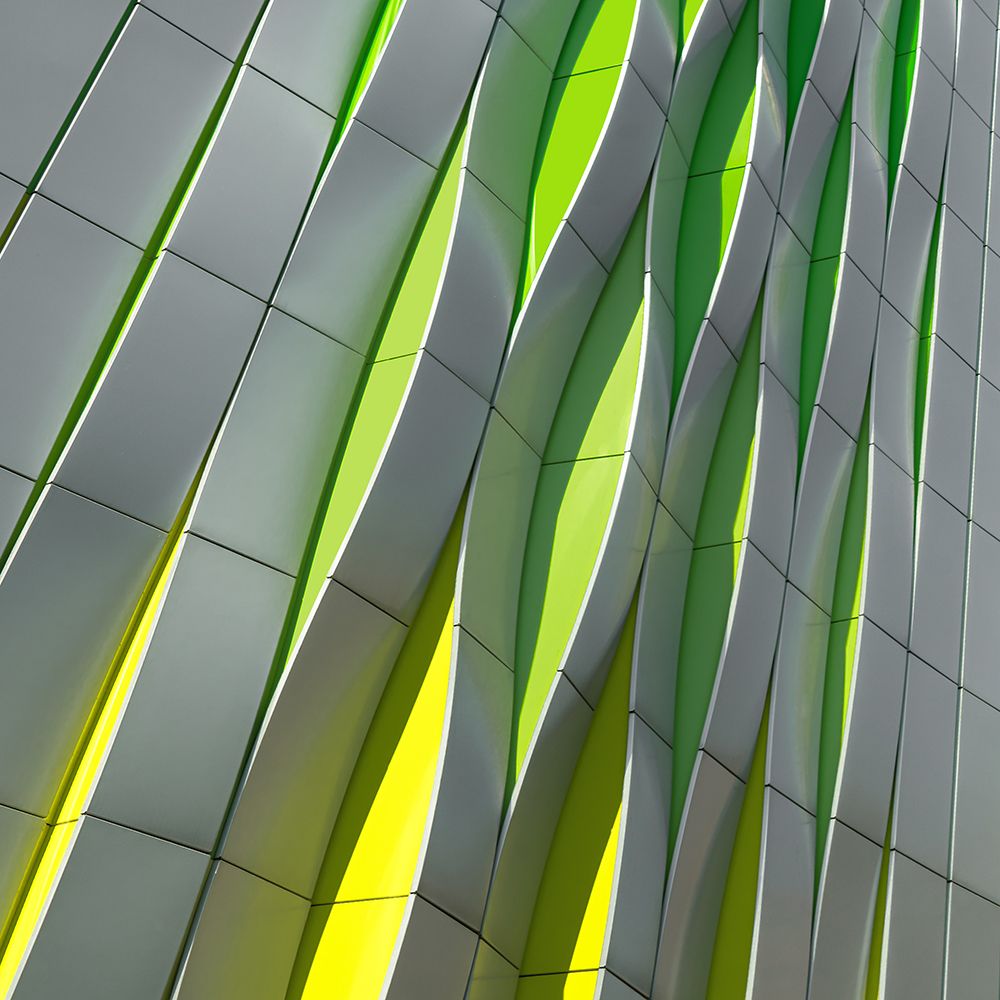 Green and yellow bulge art print by Luc Vangindertael for $57.95 CAD