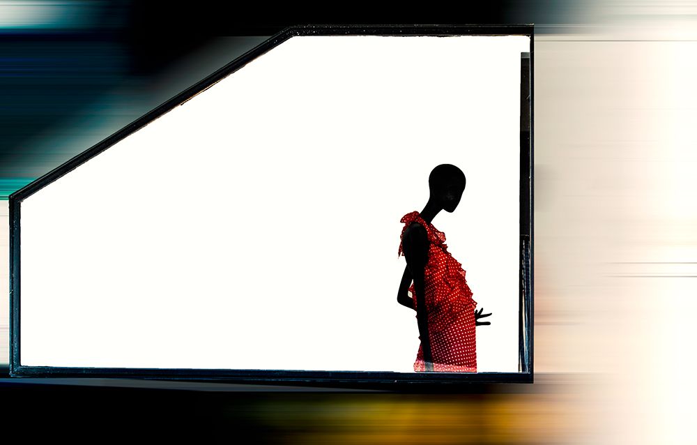 Red Doll White window art print by Rabia Basha for $57.95 CAD