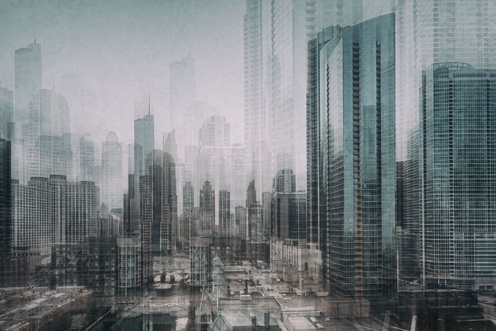 Chicago blue art print by Roswitha Schleicher-Schwarz for $57.95 CAD