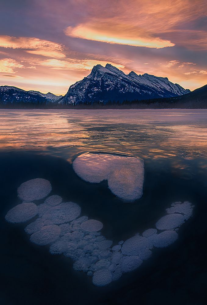 Ice Bubbles in Vermilion Lakes art print by Leah Xu for $57.95 CAD