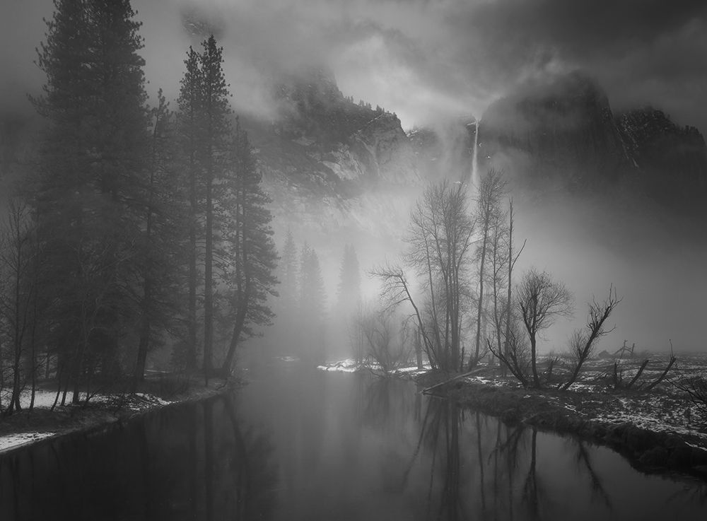 Yosemite Falls in Fog art print by Aidong Ning for $57.95 CAD