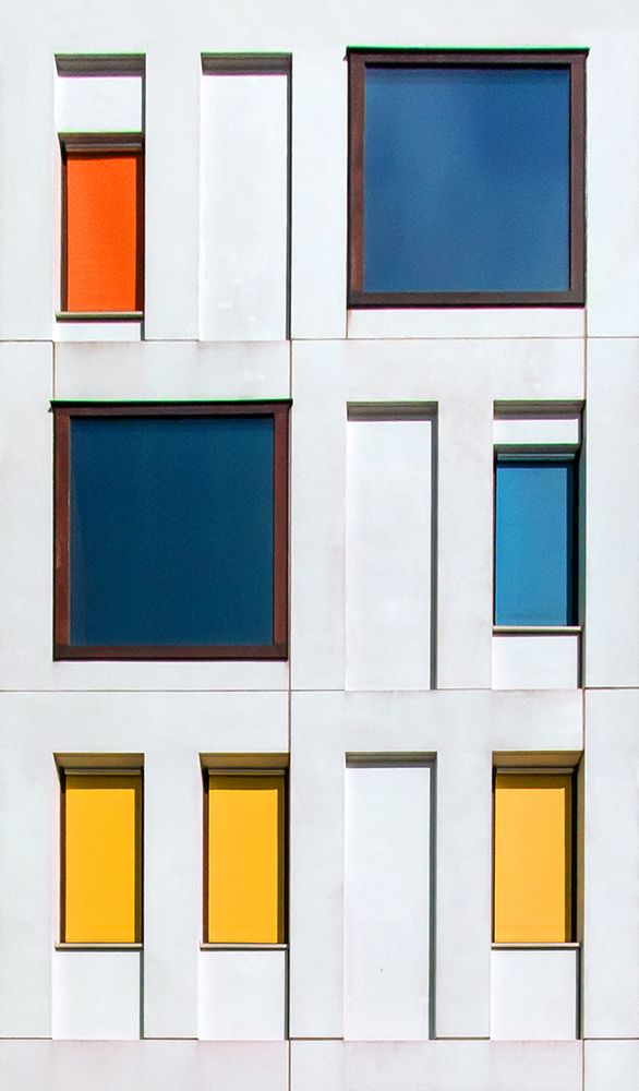a colorful facade art print by Lus Joosten for $57.95 CAD