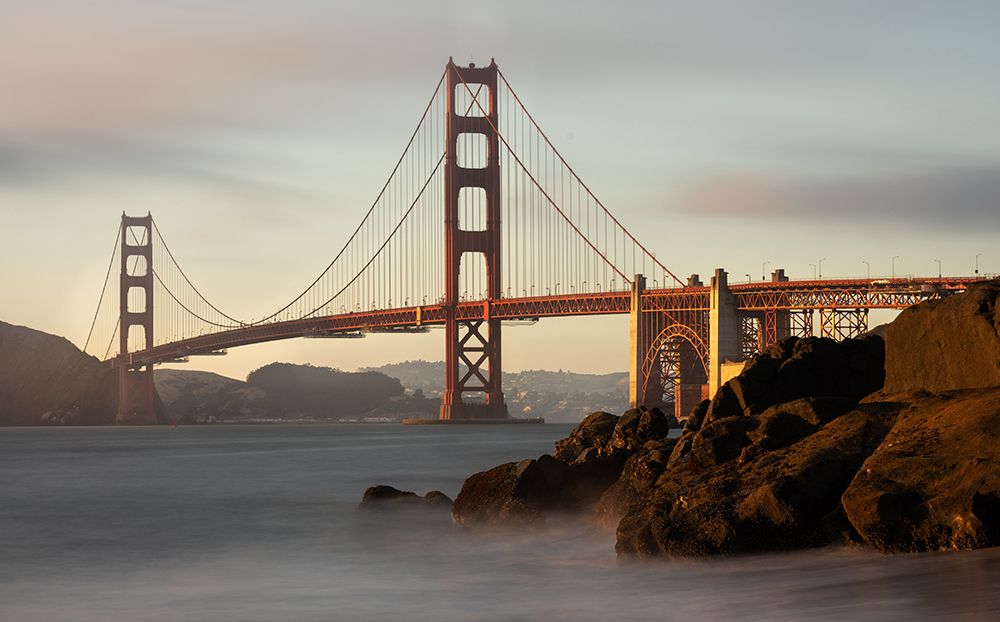 Golden Gate Bridge art print by Ron Langager for $57.95 CAD
