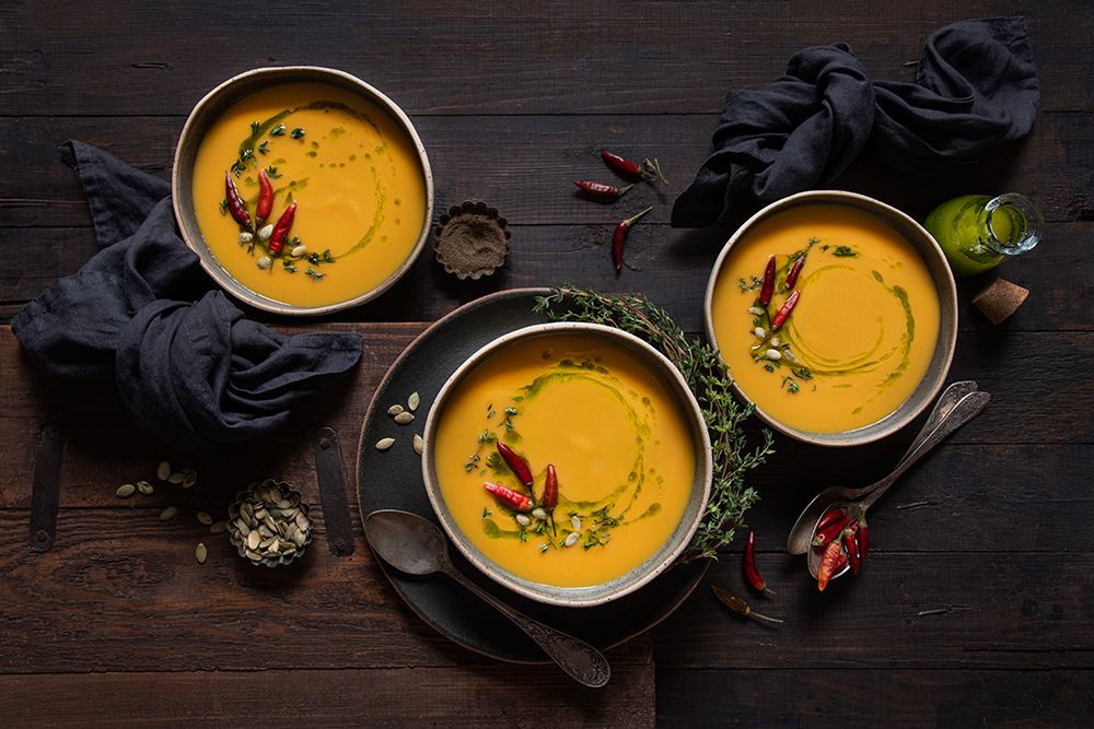 Leek and pumpkin spicy soup art print by Diana Popescu for $57.95 CAD