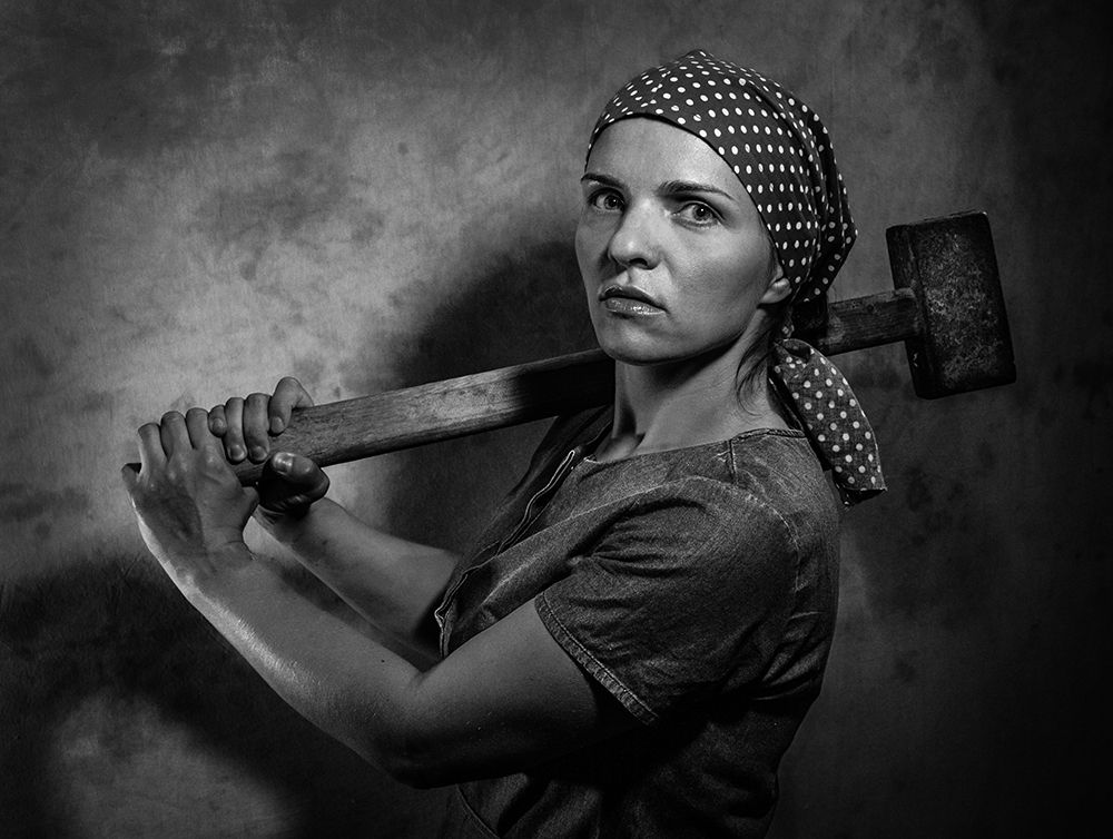 Girl with a Sledgehammer art print by Viktor Cherkasov for $57.95 CAD