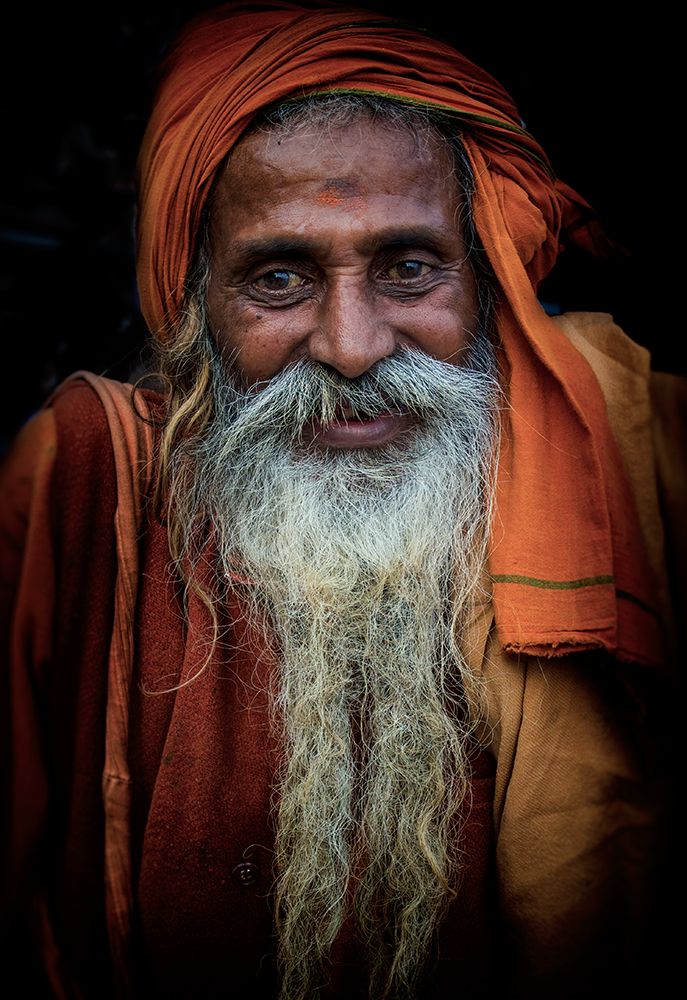 sadhu at GangAc riverbank art print by Elena Molina for $57.95 CAD