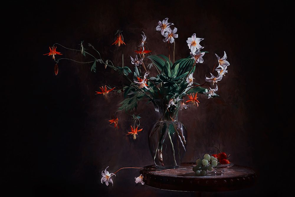 Orange and white litter flowers art print by Lydia Jacobs for $57.95 CAD