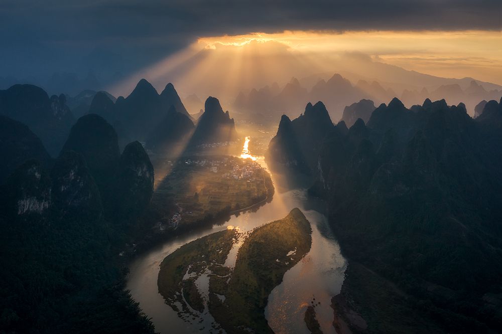 Sunrise from the top of the mountain art print by NingYun Ye for $57.95 CAD