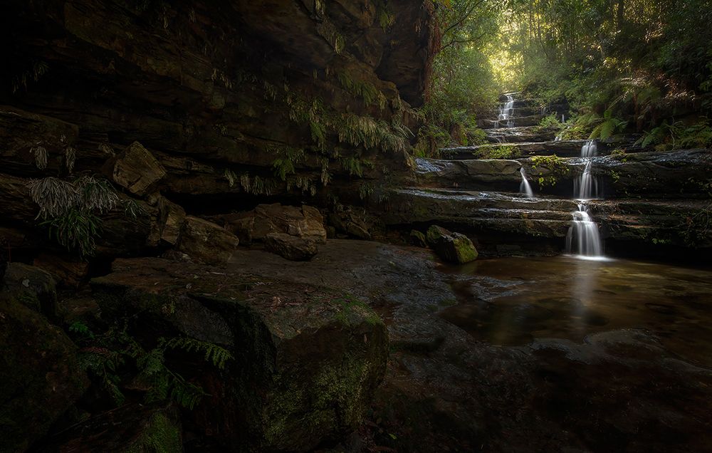 Blue Mountains Waterfalls art print by Yan Zhang for $57.95 CAD