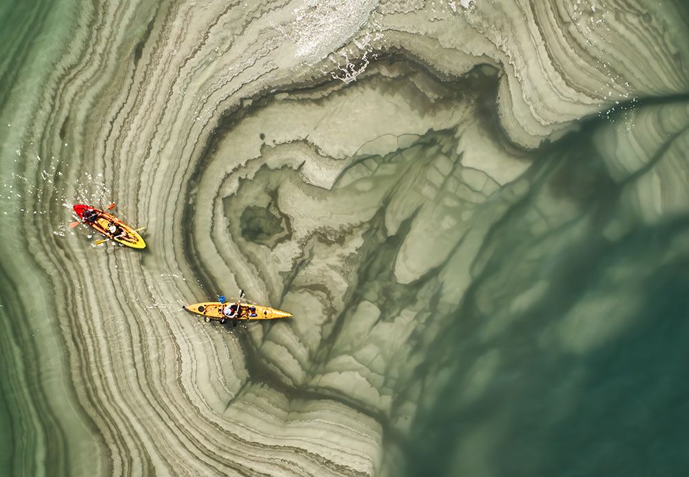 Dead sea kayaking trip art print by Ido Meirovich for $57.95 CAD