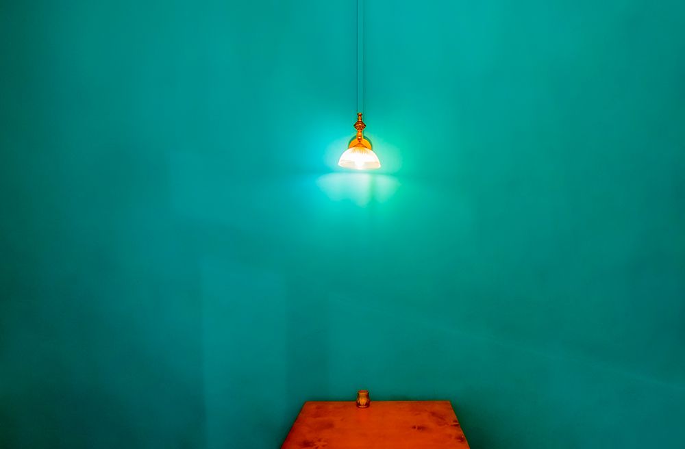 Light Table Blue wall art print by Rabia Basha for $57.95 CAD