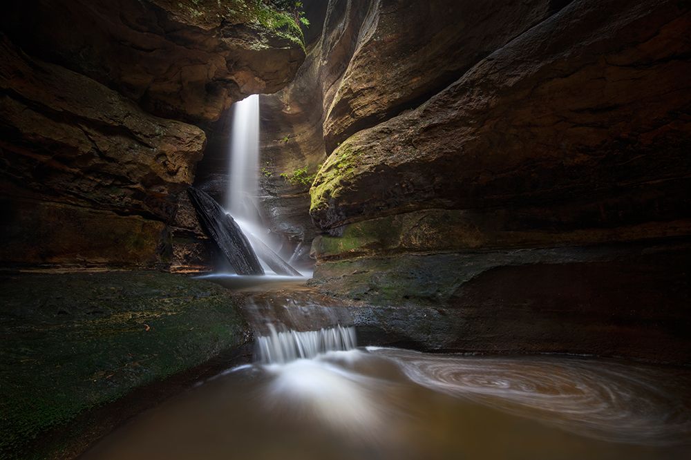 Waterfalls hidden in a canyon art print by Yan Zhang for $57.95 CAD