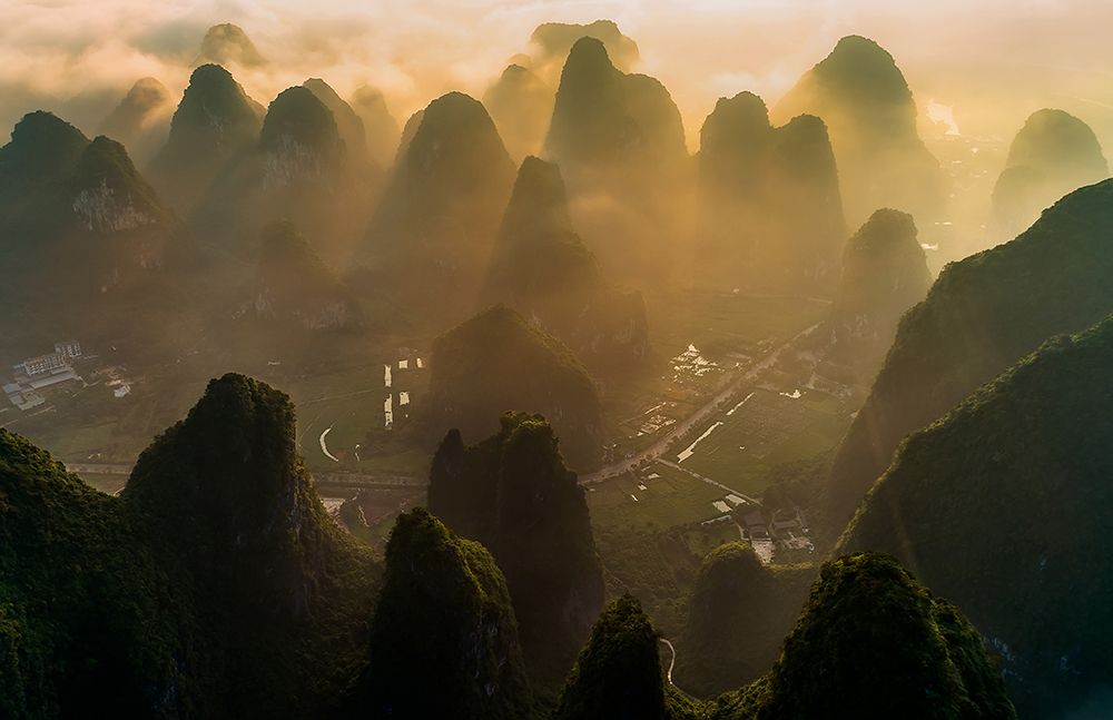 Guilin Sunrise art print by LIAOYUHAN for $57.95 CAD