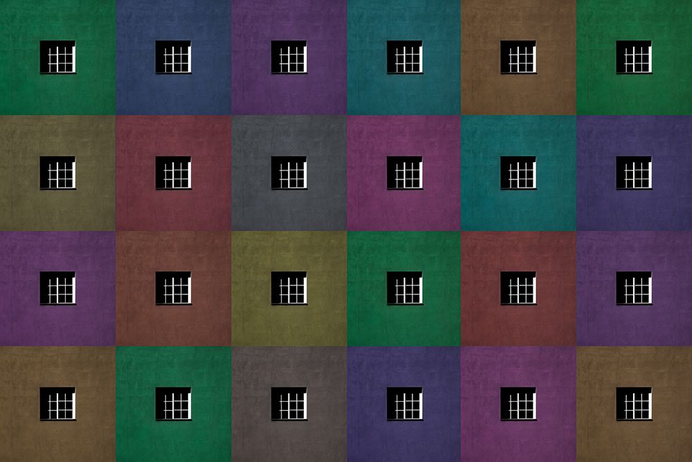 Colorful squares art print by Inge Schuster for $57.95 CAD