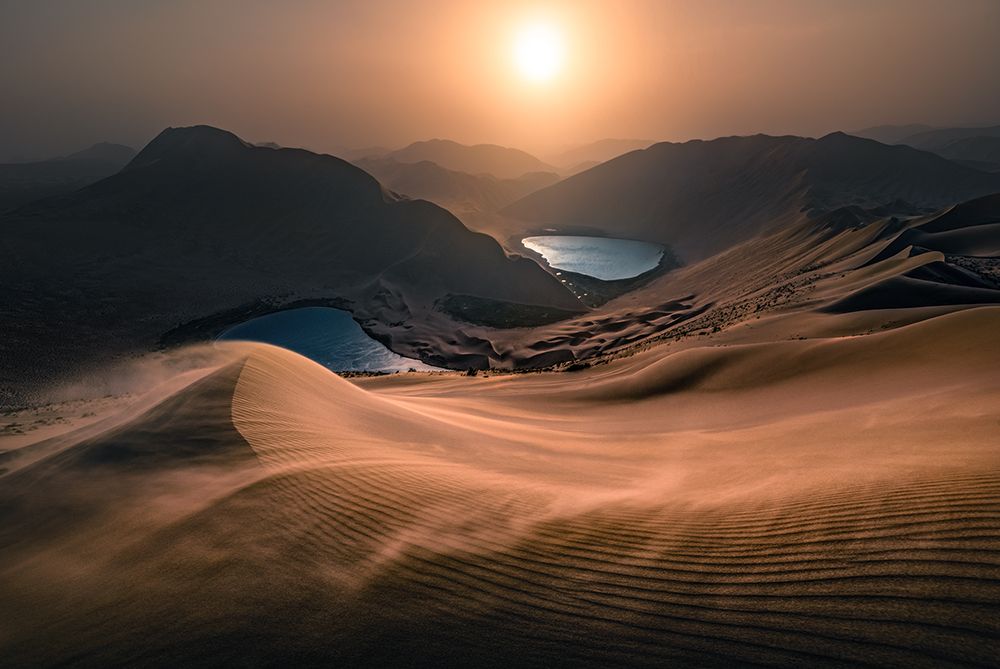 A Sand Storm in Desert art print by Liu Bai Yanting for $57.95 CAD