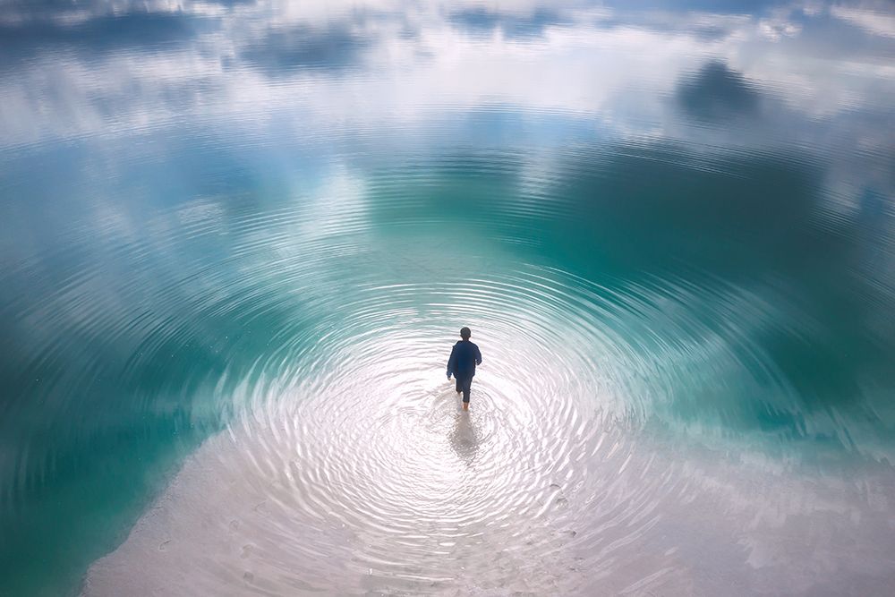 The walk lake art print by TIANQI for $57.95 CAD
