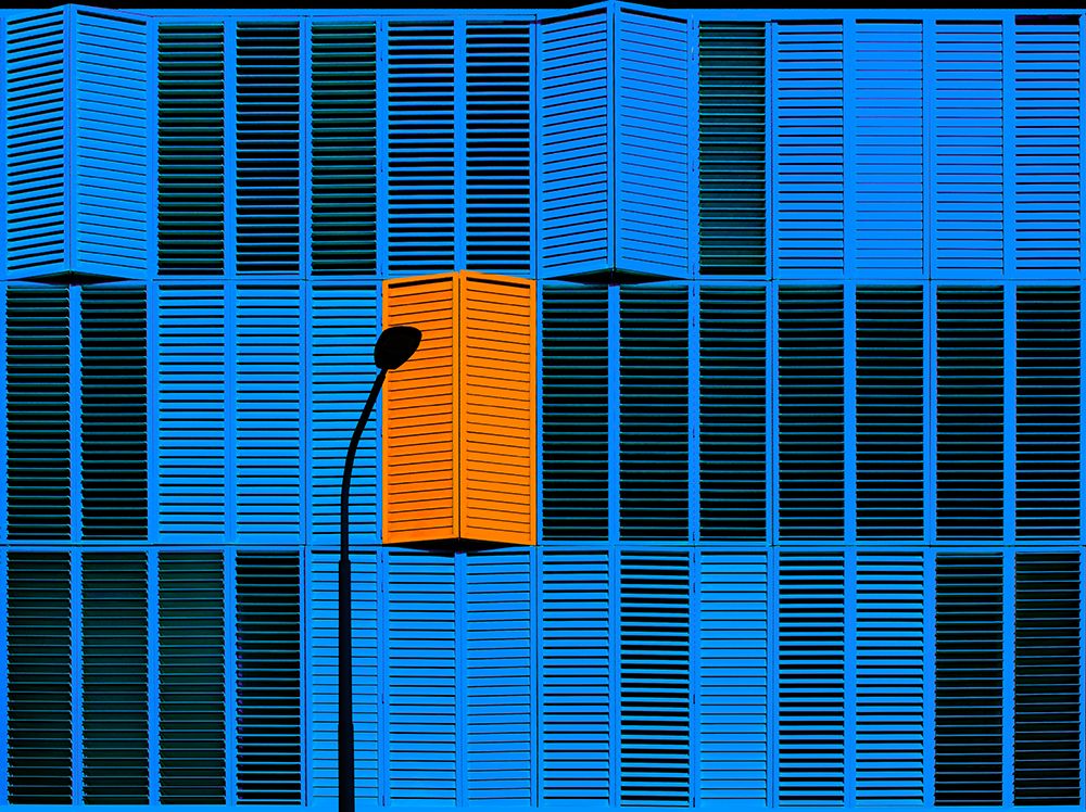 Blue and orange art print by Inge Schuster for $57.95 CAD