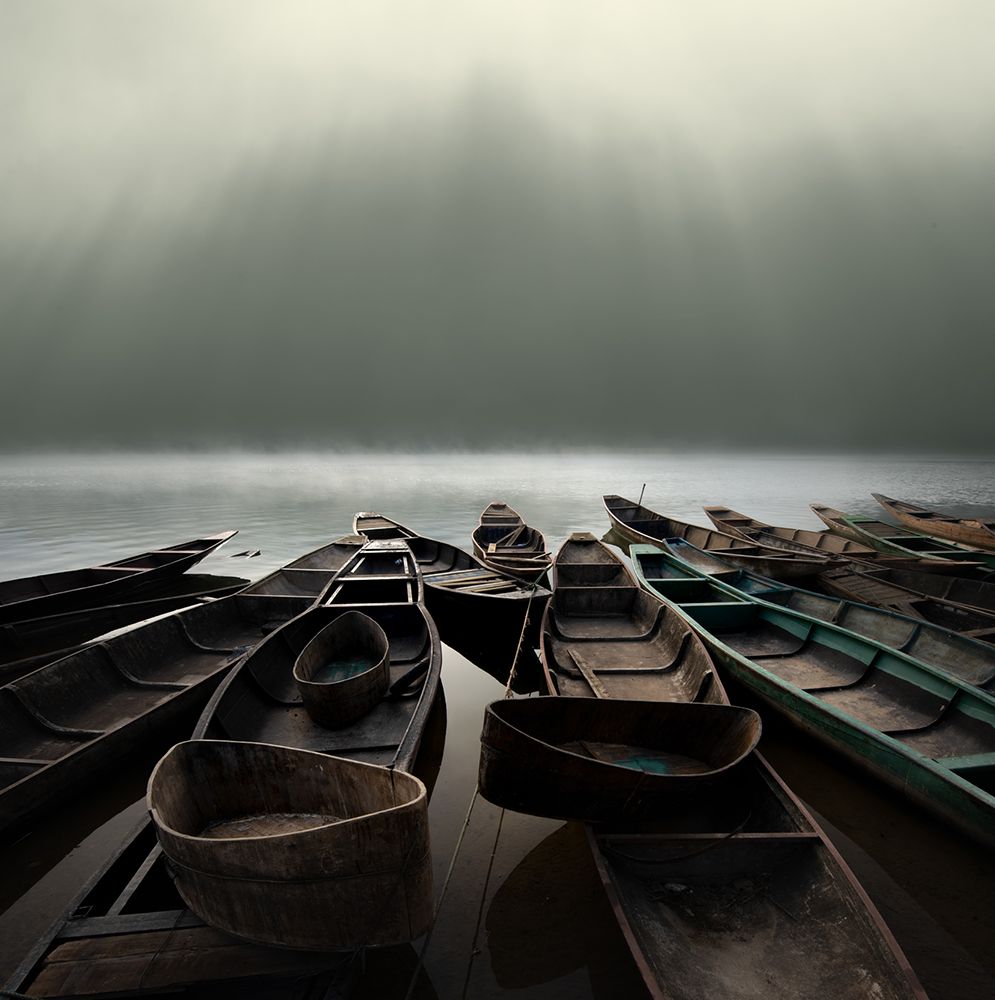 Fishing boats art print by Shanyewuyu for $57.95 CAD