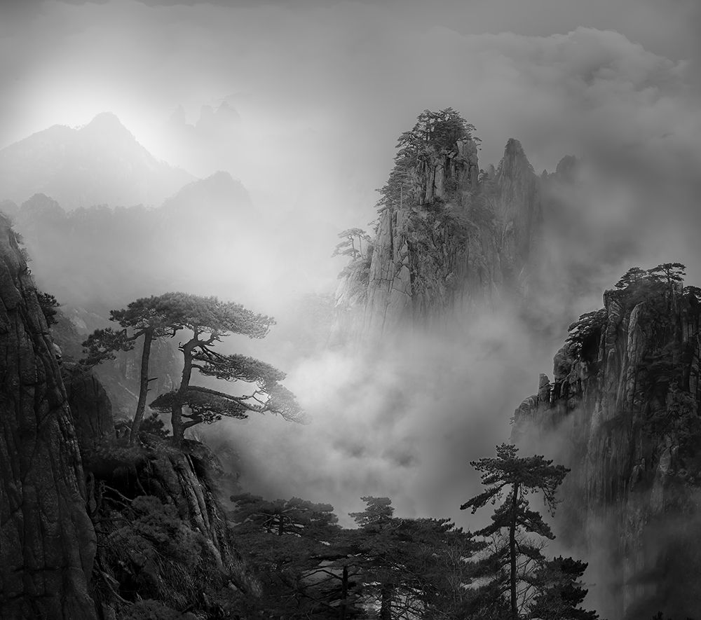 Huang Shan In The Fog art print by Guoji for $57.95 CAD