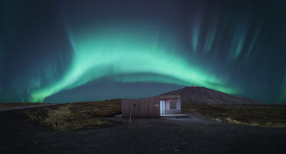 Volcanic cave over Auroras. art print by Juan Romero Salamanca for $57.95 CAD