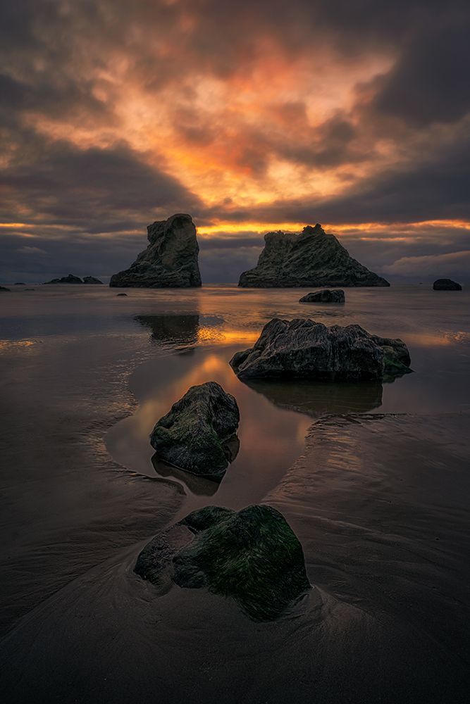 Sunset at Bandon Beach art print by Lydia Jacobs for $57.95 CAD
