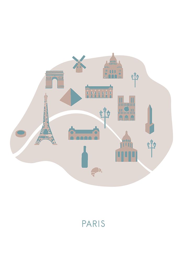 Paris Map art print by 1x Studio II for $57.95 CAD