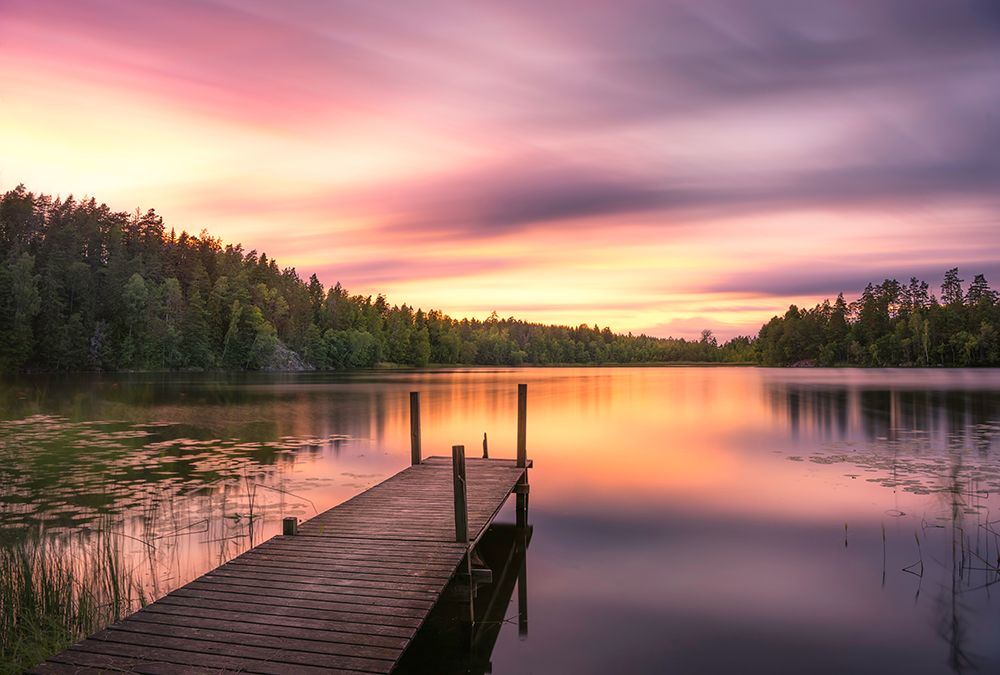 Pink lake art print by Christian Lindsten for $57.95 CAD