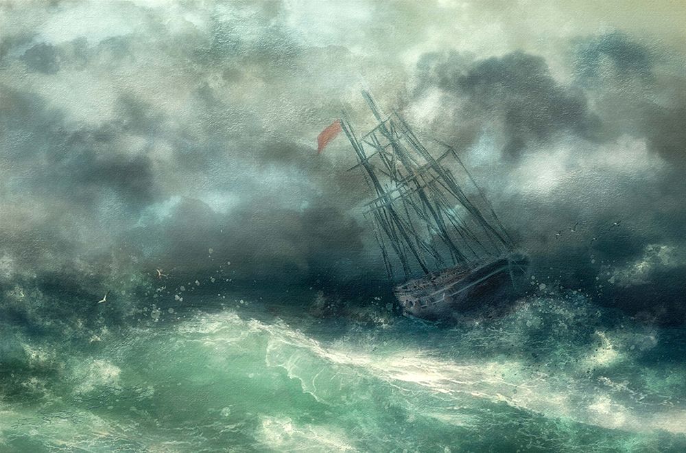 ...A Struggle In Stormy Seas... art print by Charlaine Gerber for $57.95 CAD