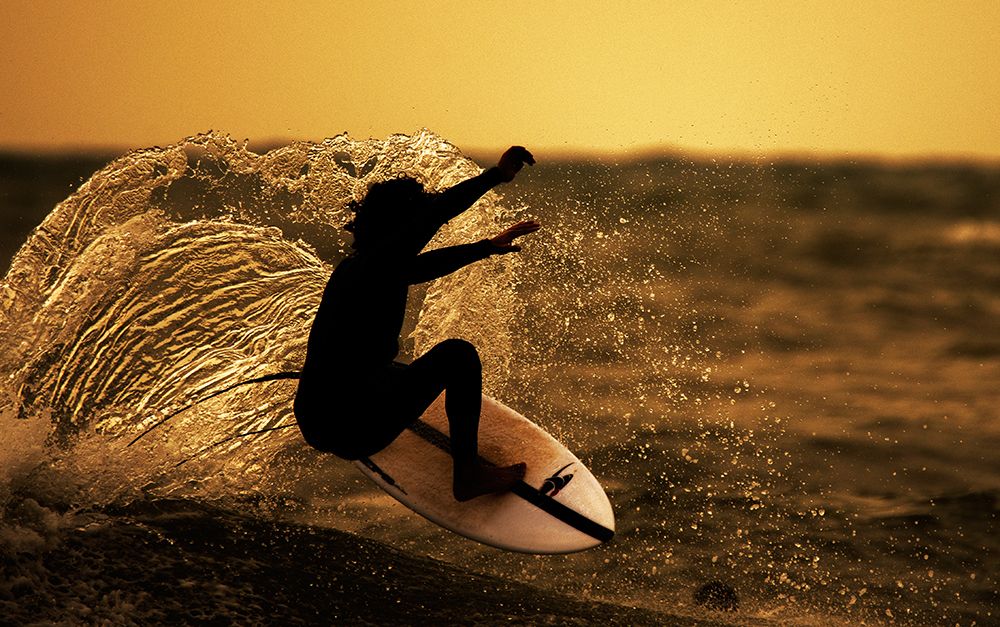 Surfer At Sunset art print by Yuval for $57.95 CAD
