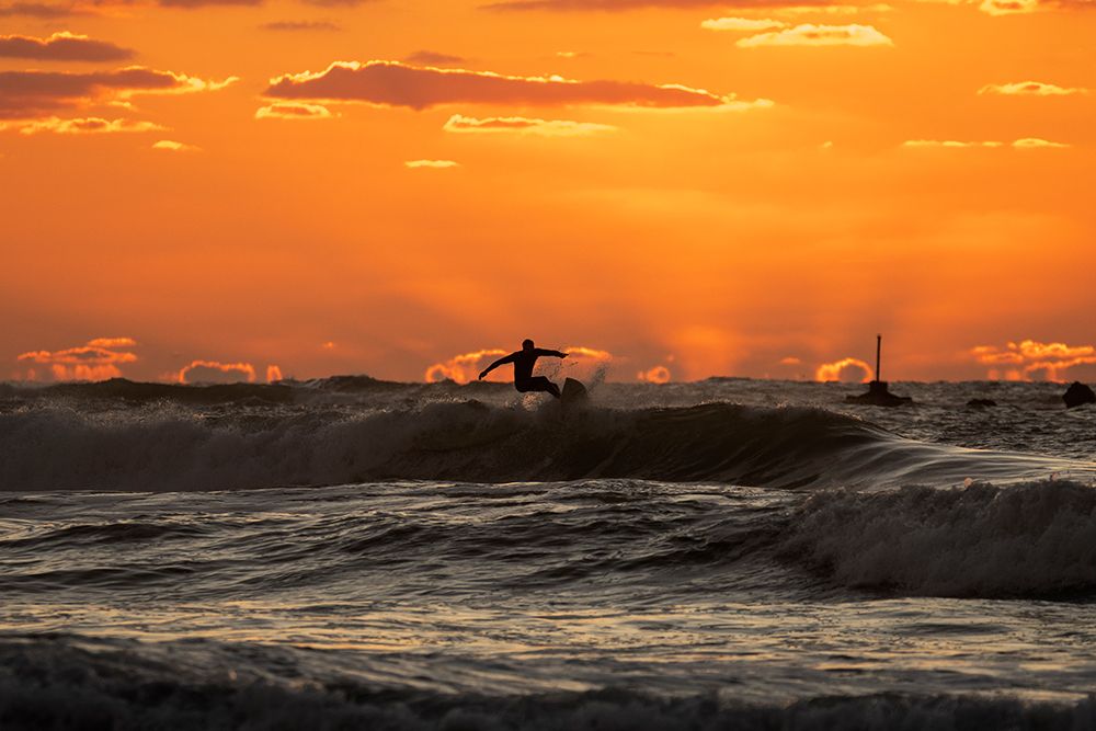 Surfer At Sunset art print by Yuval for $57.95 CAD