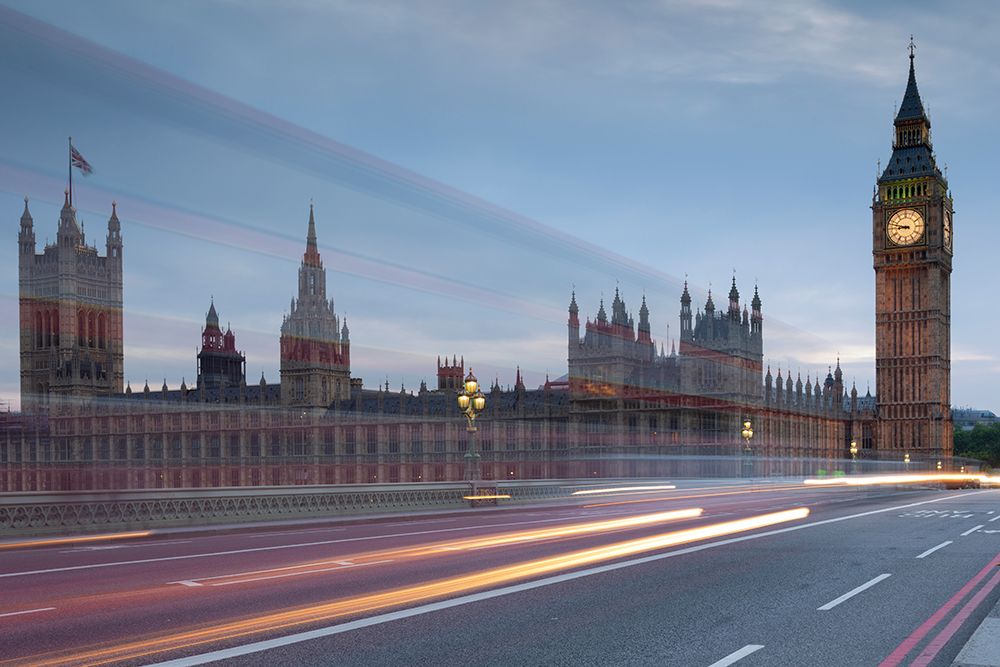 Big Ben with bright trails art print by Paolo Bolla for $57.95 CAD