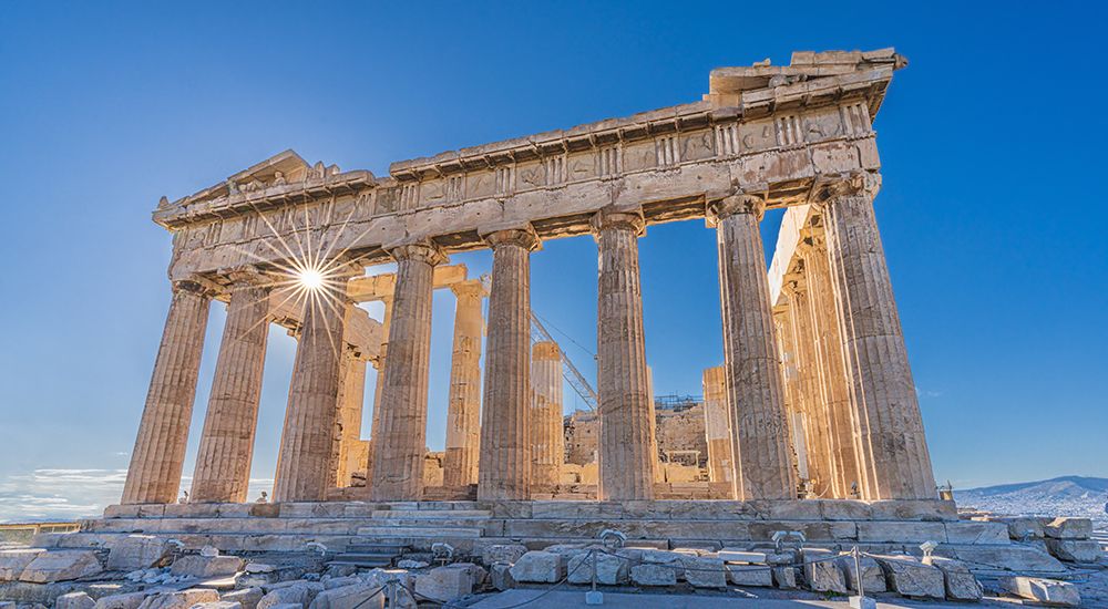 The Acropolis of Athens and Helios (Sun) art print by Michael Kalika for $57.95 CAD