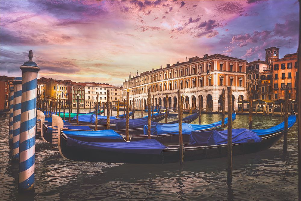 Gondolas of the Grand Canal art print by Miary Andria for $57.95 CAD