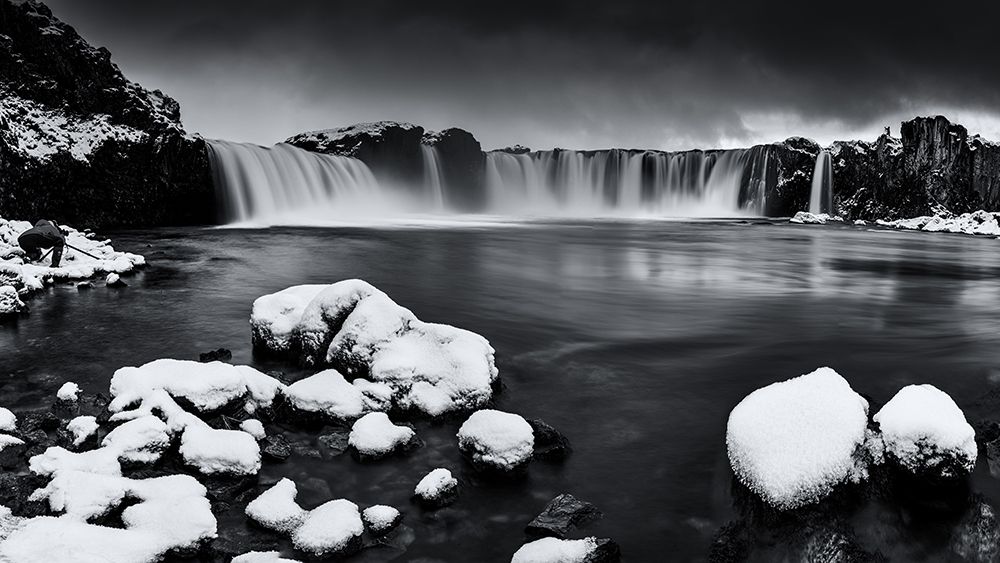 Godafoss Panorama art print by Sunny Ding for $57.95 CAD