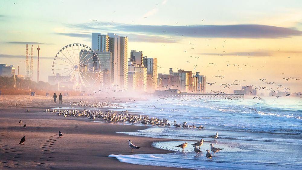 Autumn Morning At The Beach art print by Jianping Yang for $57.95 CAD