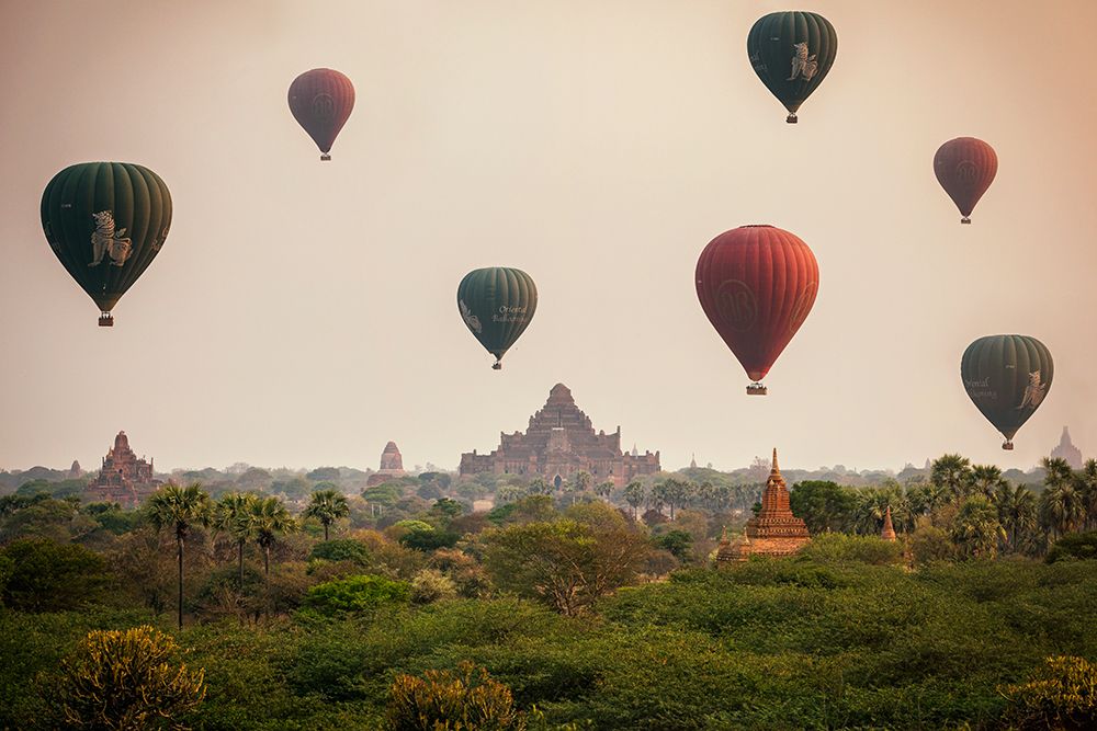 Balloons Over Bagan art print by Milton Louiz for $57.95 CAD
