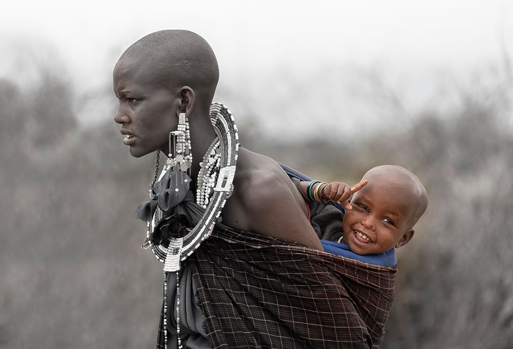 Maasai Mother And Son art print by Yuzheng Ren for $57.95 CAD