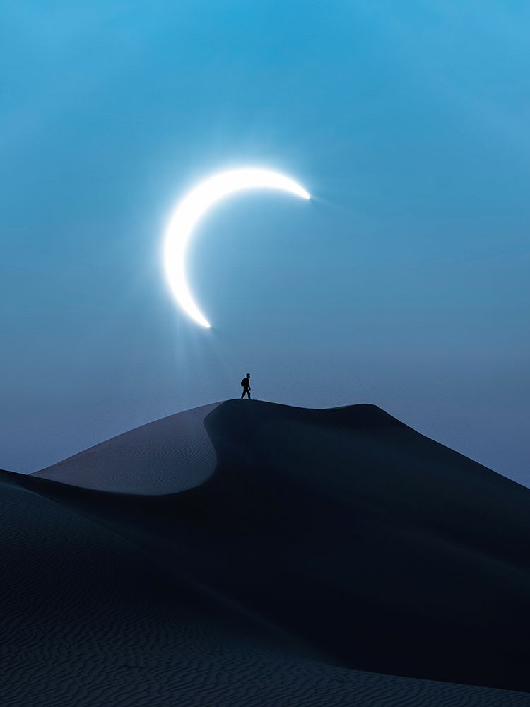 Fascinating view of the solar eclipse art print by Ahmed Aldaie for $57.95 CAD