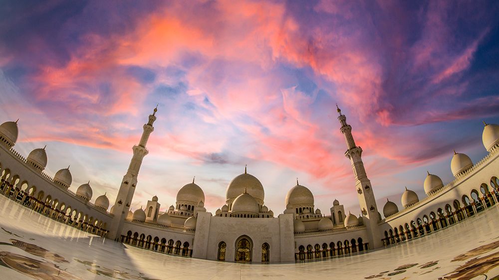Sheikh Zayed Grand Mosque - Sunset art print by Emil Abu Milad for $57.95 CAD