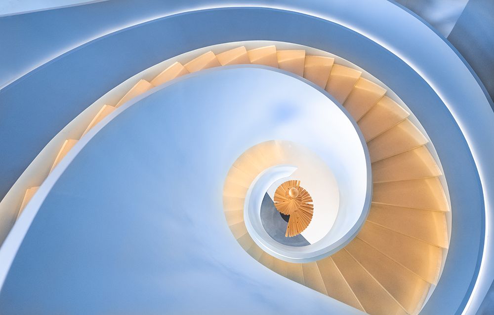 spiral stairs art print by Peiyin Wang for $57.95 CAD