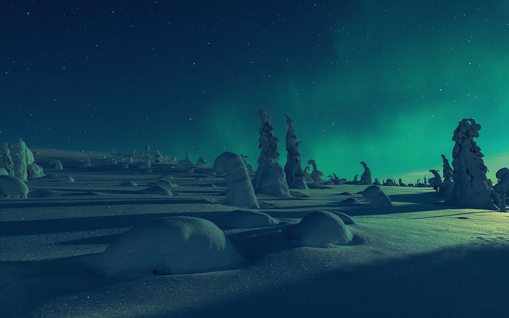 When Moonlight Meet Polar Lights art print by Haim Rosenfeld for $57.95 CAD