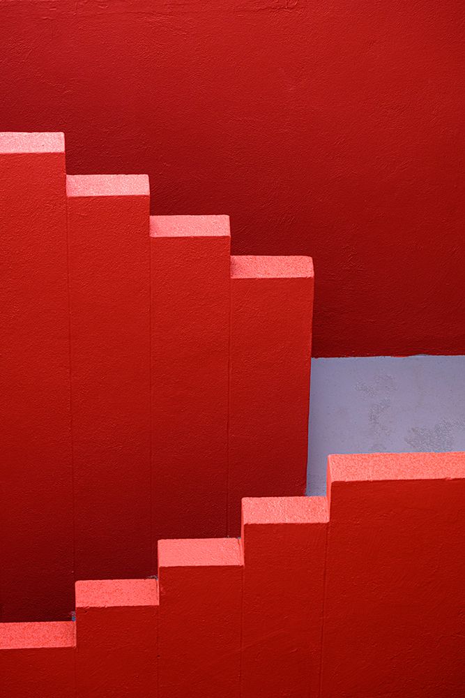 red stairs art print by Rafael L. Bardaji for $57.95 CAD