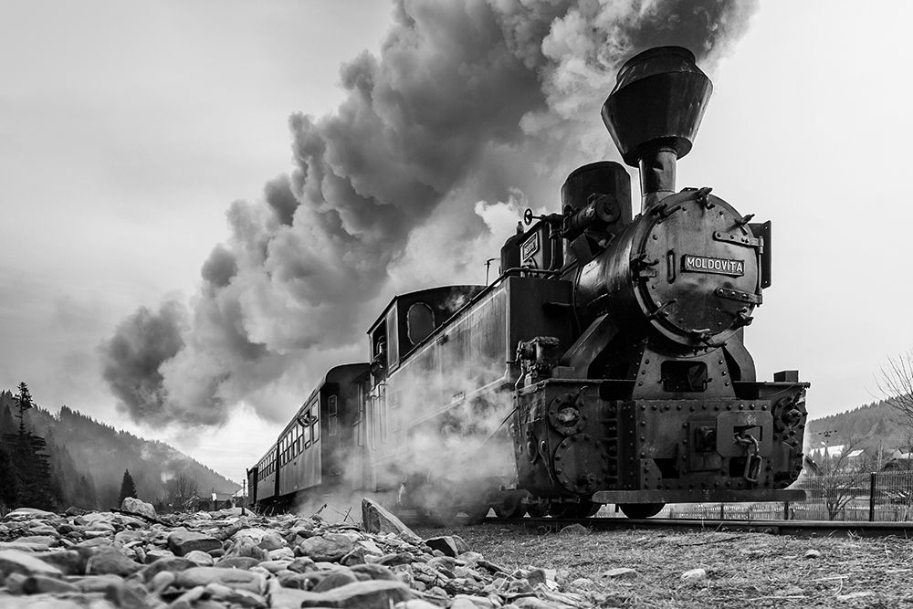 Steam train art print by Adrian for $57.95 CAD