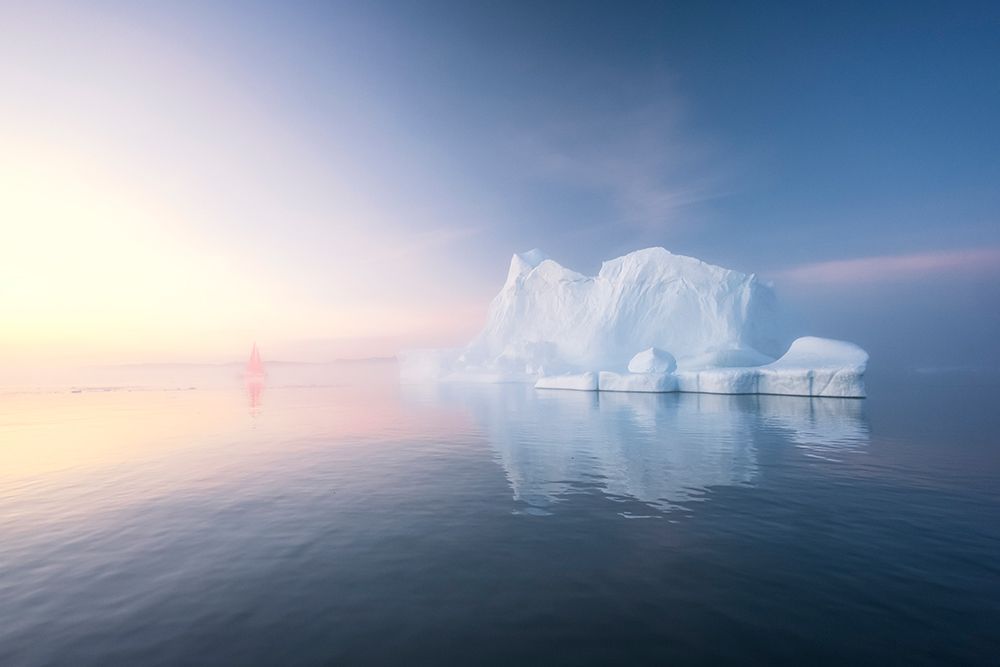 Red sail and blue ice art print by Yang Jiao for $57.95 CAD