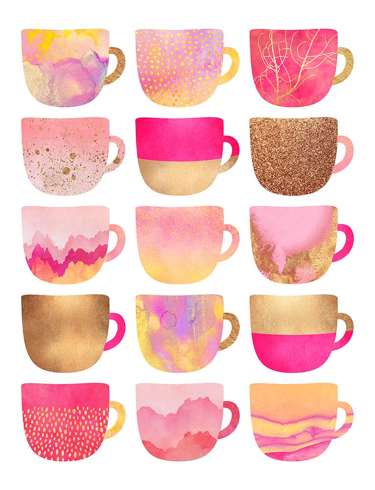 Pretty Pink Coffee Cups art print by Elisabeth Fredriksson for $57.95 CAD
