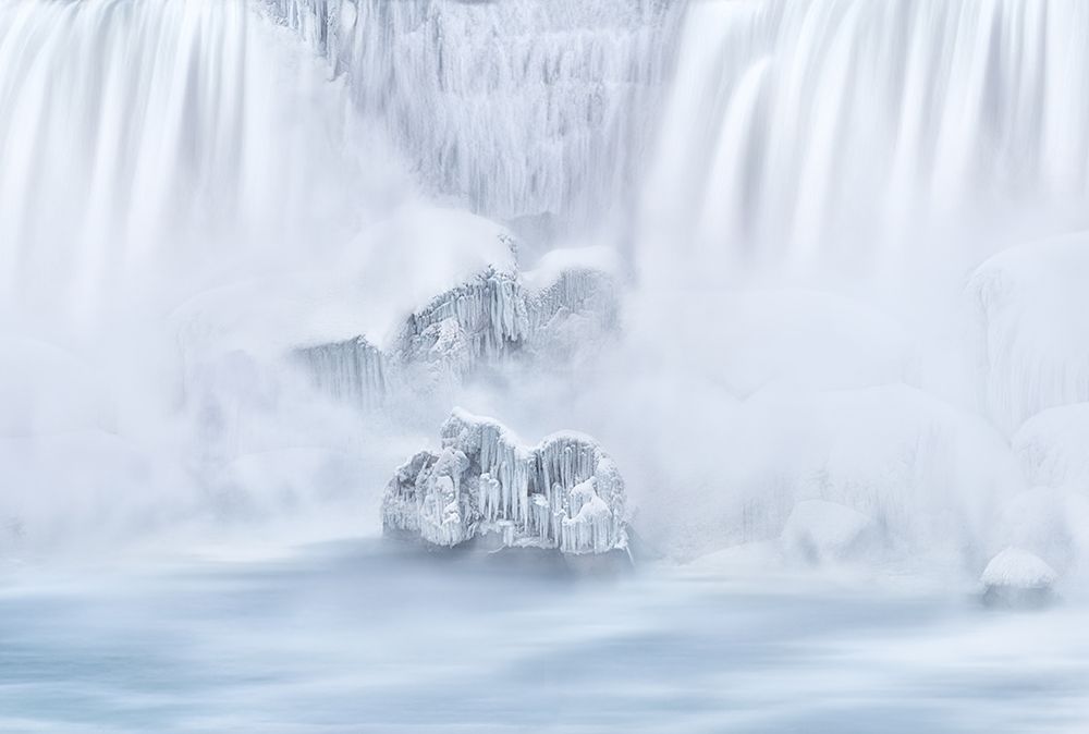 The frozen islands under the Waterfalls art print by Ling Lu for $57.95 CAD
