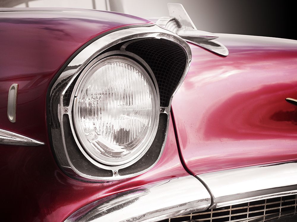 American classic car Bel Air 1957 Headlight art print by Beate Gube for $57.95 CAD