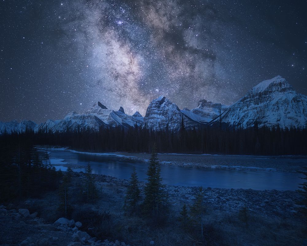 Milky Way over Mountains art print by Carlos F. Turienzo for $57.95 CAD