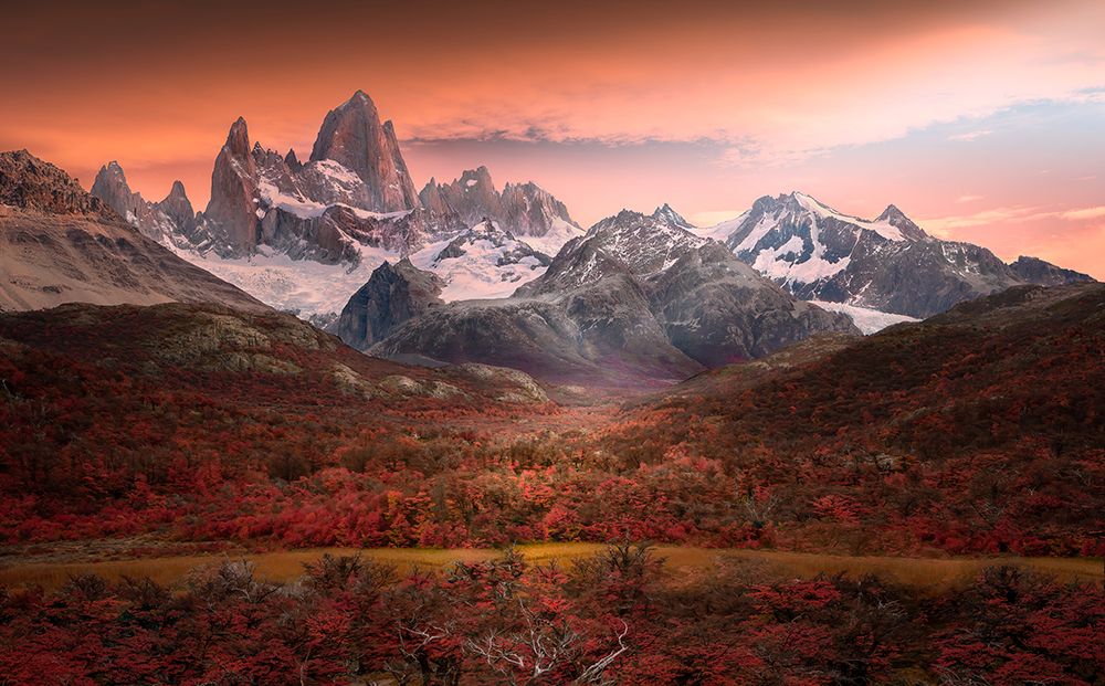 Fitz Roy Mountain in Autumn art print by Gu And Hongchao for $57.95 CAD