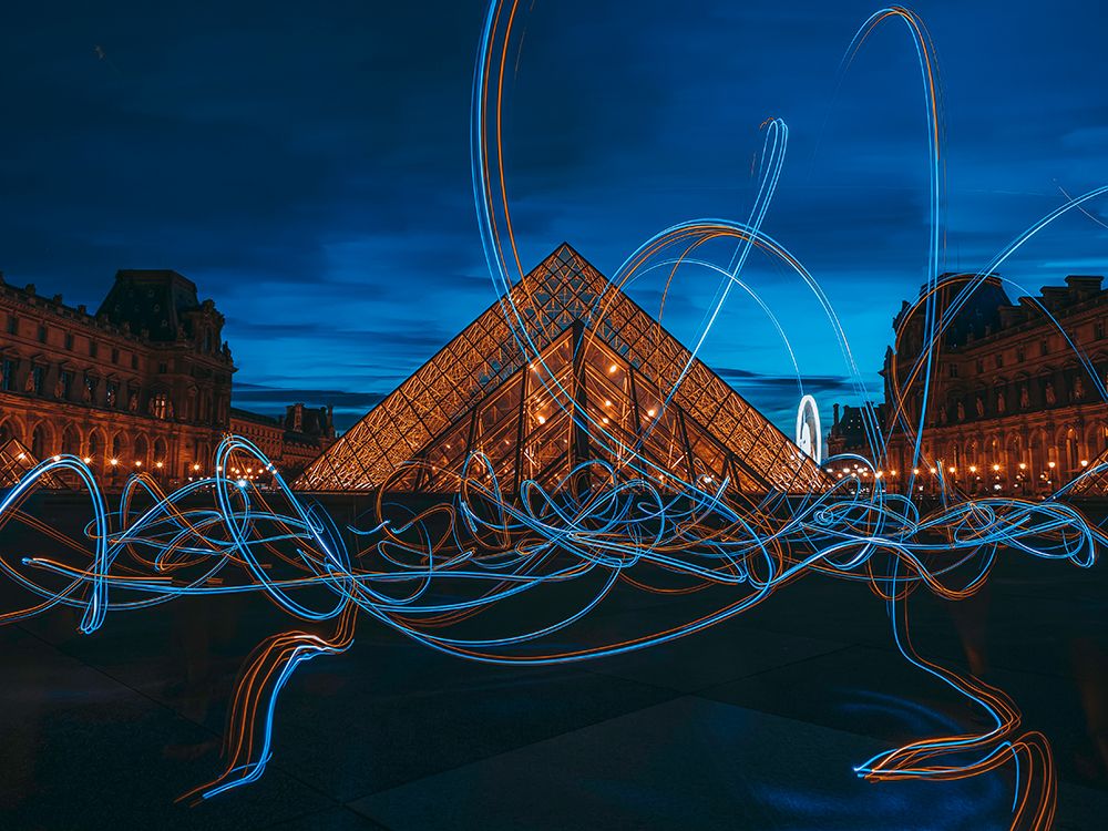 Light Painting At Louvre Museum art print by Amir for $57.95 CAD